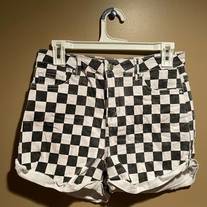 Checkered High Waisted Shorts